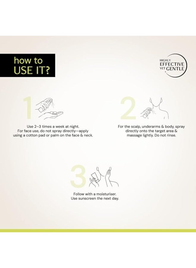 Deconstruct Exfoliating 7% Glycolic Acid Toner with 3% Niacinamide, Multi-Functional Non-Irritating Exfoliating Toner For Face,Body,Underarms & Scalp, For Glowing & Even Skin Tone,For Men & Women,120ml - Image 3